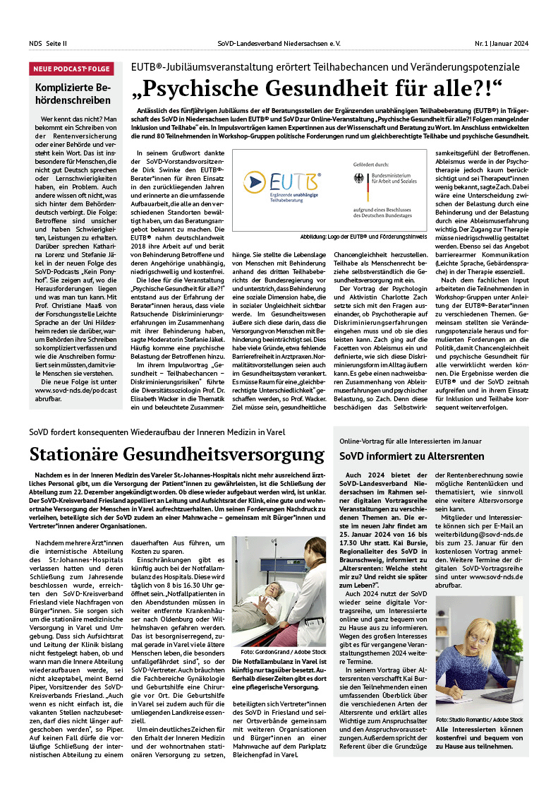 SoVD Zeitung; Ausgabe Nr.1/Januar 2024 - Seite 2