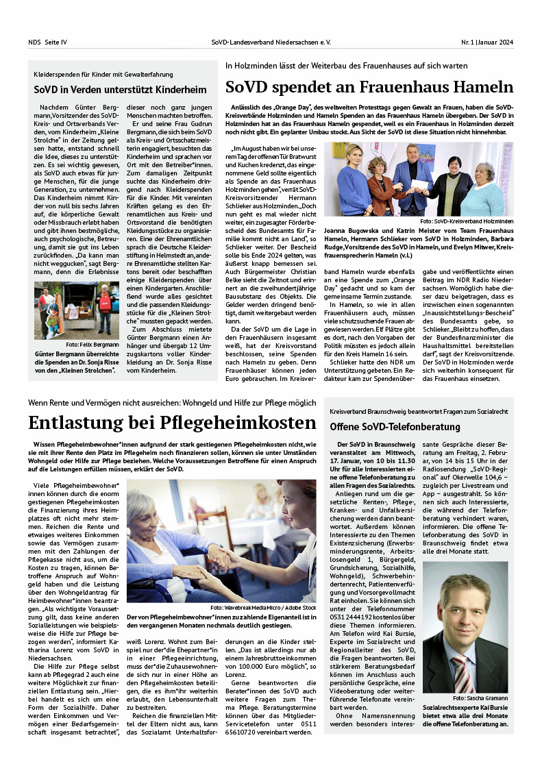 SoVD Zeitung; Ausgabe Nr.1/Januar 2024 - Seite 4