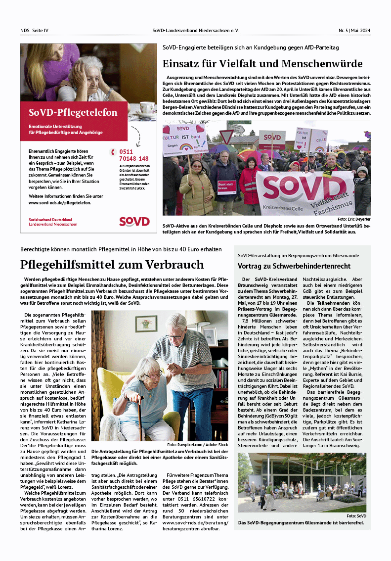 SoVD Zeitung; Ausgabe Nr.5/Mai 2024 - Seite 4